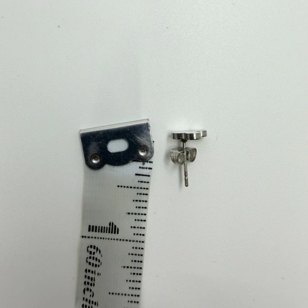 Y2K Minimalist Mouse Silhouette Stud Earrings Silver Tone Whimsical Jewelry Gift